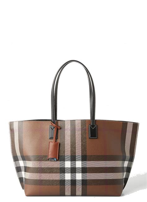 medium embossed check leather tote bag burberry|check e canvas crossbody bag.